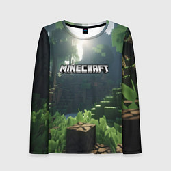 Лонгслив женский Minecraft logo world, цвет: 3D-принт