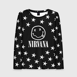 Лонгслив женский Nirvana stars steel, цвет: 3D-принт