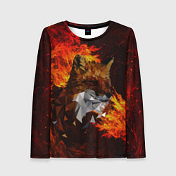Лонгслив женский Fire fox flame, цвет: 3D-принт
