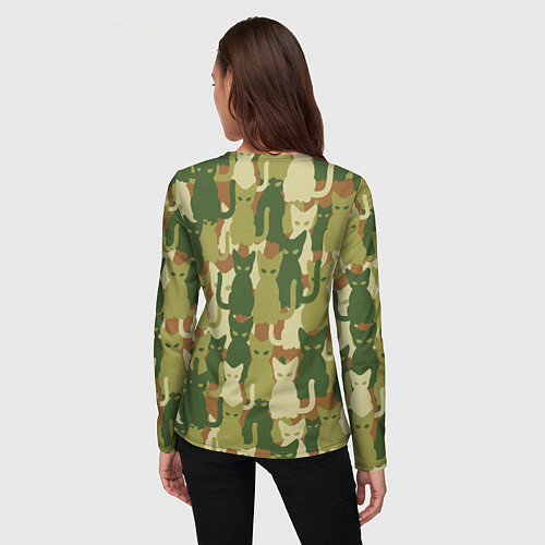 Женский лонгслив Котята - камуфляж / 3D-принт – фото 4