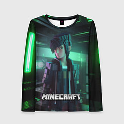 Лонгслив женский Minecraft персонаж хакер, цвет: 3D-принт
