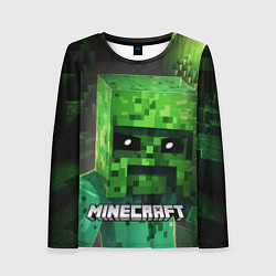Лонгслив женский Minecraft персонаж большой зеленый монстр, цвет: 3D-принт
