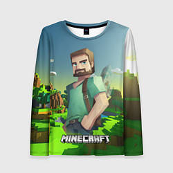 Лонгслив женский Minecraft персонаж зеленый мир, цвет: 3D-принт