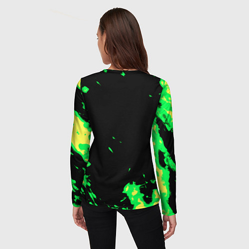 Женский лонгслив Plants vs Zombies зелёная текстура / 3D-принт – фото 4