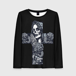 Лонгслив женский Santa muerte cross, цвет: 3D-принт