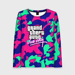 Лонгслив женский GTA vice city камуфляж, цвет: 3D-принт