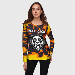 Лонгслив женский Papa Roach рок панда и огонь, цвет: 3D-принт — фото 2