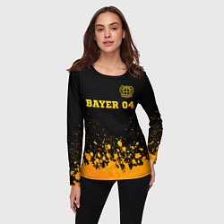 Лонгслив женский Bayer 04 - gold gradient посередине, цвет: 3D-принт — фото 2