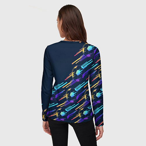 Женский лонгслив Porto градиентные мячи / 3D-принт – фото 4