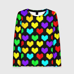 Лонгслив женский Undertale heart pattern, цвет: 3D-принт