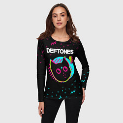 Лонгслив женский Deftones - rock star cat, цвет: 3D-принт — фото 2