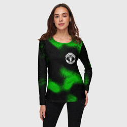 Лонгслив женский Manchester United sport halftone, цвет: 3D-принт — фото 2