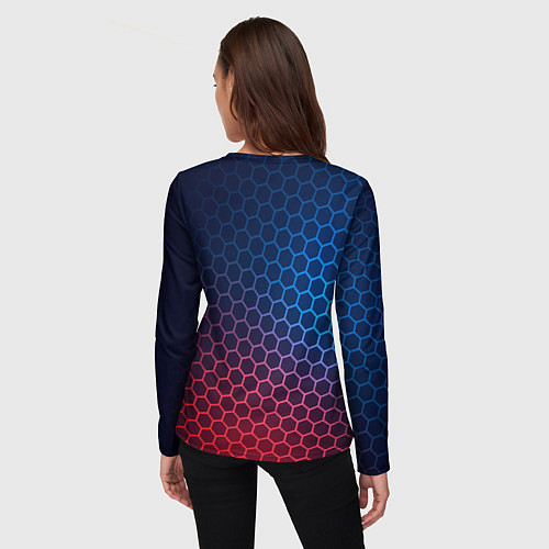 Женский лонгслив Final Fantasy неоновые соты / 3D-принт – фото 4