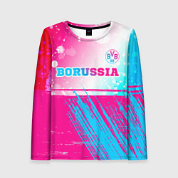 Лонгслив женский Borussia neon gradient style посередине, цвет: 3D-принт