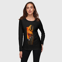 Лонгслив женский Морда рыжей лисы, цвет: 3D-принт — фото 2