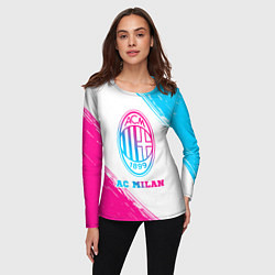 Лонгслив женский AC Milan neon gradient style, цвет: 3D-принт — фото 2