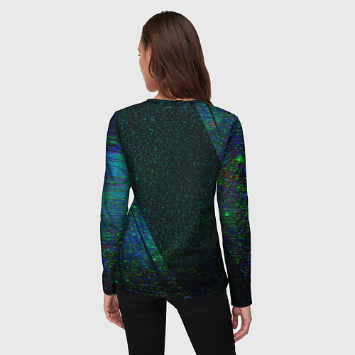 Женский лонгслив Changan sport glitch blue / 3D-принт – фото 4