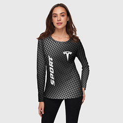 Лонгслив женский Tesla sport carbon, цвет: 3D-принт — фото 2
