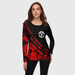 Лонгслив женский Manchester United sport grunge, цвет: 3D-принт — фото 2