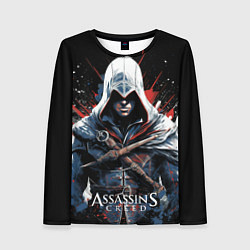 Лонгслив женский Assassins creed мазки красок, цвет: 3D-принт