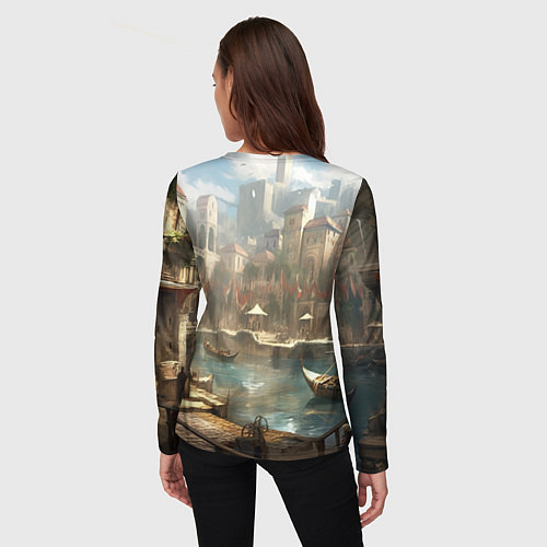 Женский лонгслив Assassins creed большой город / 3D-принт – фото 4