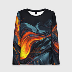 Лонгслив женский Волнистая темная материя, цвет: 3D-принт