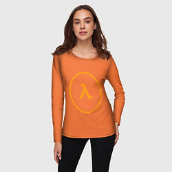 Лонгслив женский Half-Life оранжевый, цвет: 3D-принт — фото 2
