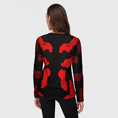 Женский лонгслив Mass Effect - Red armor / 3D-принт – фото 4