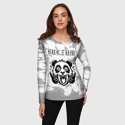 Лонгслив женский Burzum рок панда на светлом фоне, цвет: 3D-принт — фото 2