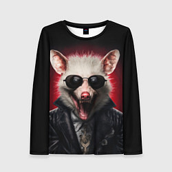 Лонгслив женский Крутой опоссум, цвет: 3D-принт