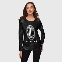 Лонгслив женский AC Milan sport на темном фоне, цвет: 3D-принт — фото 2