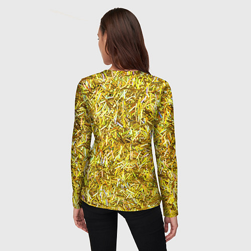 Женский лонгслив Золотые ленточки / 3D-принт – фото 4
