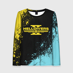 Женский лонгслив Helldivers 2 logo yellow and blue splash
