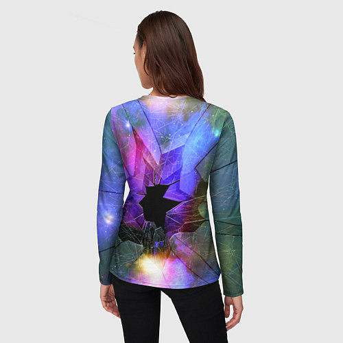 Женский лонгслив Расколотое стекло - космическая туманность / 3D-принт – фото 4