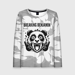 Лонгслив женский Breaking Benjamin рок панда на светлом фоне, цвет: 3D-принт