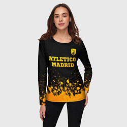 Лонгслив женский Atletico Madrid - gold gradient посередине, цвет: 3D-принт — фото 2