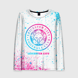 Лонгслив женский Leicester City neon gradient style, цвет: 3D-принт