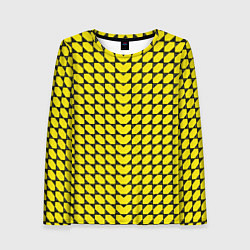 Лонгслив женский Жёлтые лепестки шестиугольники, цвет: 3D-принт