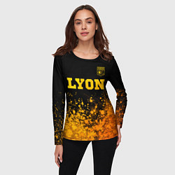 Лонгслив женский Lyon - gold gradient посередине, цвет: 3D-принт — фото 2