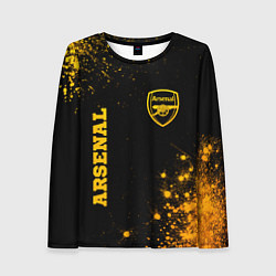 Лонгслив женский Arsenal - gold gradient вертикально, цвет: 3D-принт