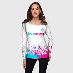 Лонгслив женский AC Milan neon gradient style посередине, цвет: 3D-принт — фото 2