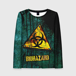 Женский лонгслив Biohazard yellow sign