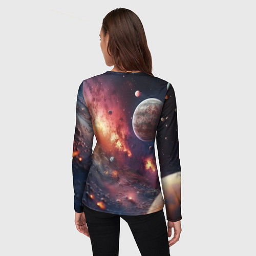 Женский лонгслив Космический мир / 3D-принт – фото 4