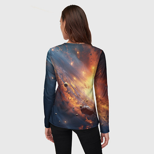 Женский лонгслив Вселенная и планеты / 3D-принт – фото 4