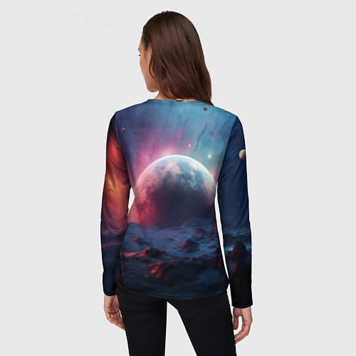 Женский лонгслив Фантастика космос и планета / 3D-принт – фото 4
