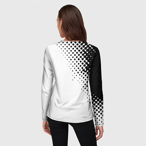 Женский лонгслив Герб РФ спорт абстракция / 3D-принт – фото 4