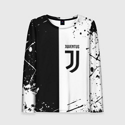 Лонгслив женский Juventus краски текстура спорт, цвет: 3D-принт