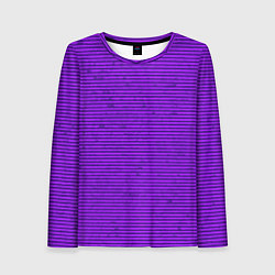 Лонгслив женский Сочный фиолетовый в полоску, цвет: 3D-принт