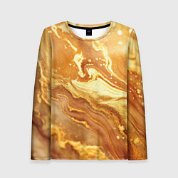Лонгслив женский Жидкое золото текстура, цвет: 3D-принт