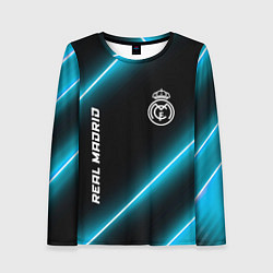 Лонгслив женский Real Madrid неоновые лампы, цвет: 3D-принт